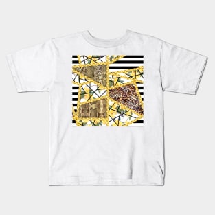 Animals skin texture with yellow flowers Kids T-Shirt